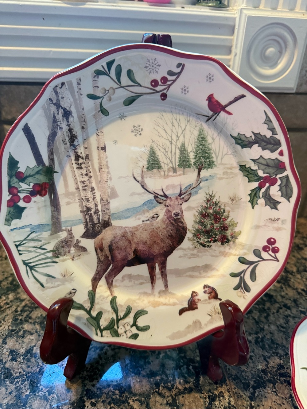 Better Homes & Gardens Winter
Forest Christmas SaladPlate Buck
Deer Stag. 8.75"